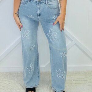 Blue Velvet - Flower Patch Denim - Light Wash - L (14-18)